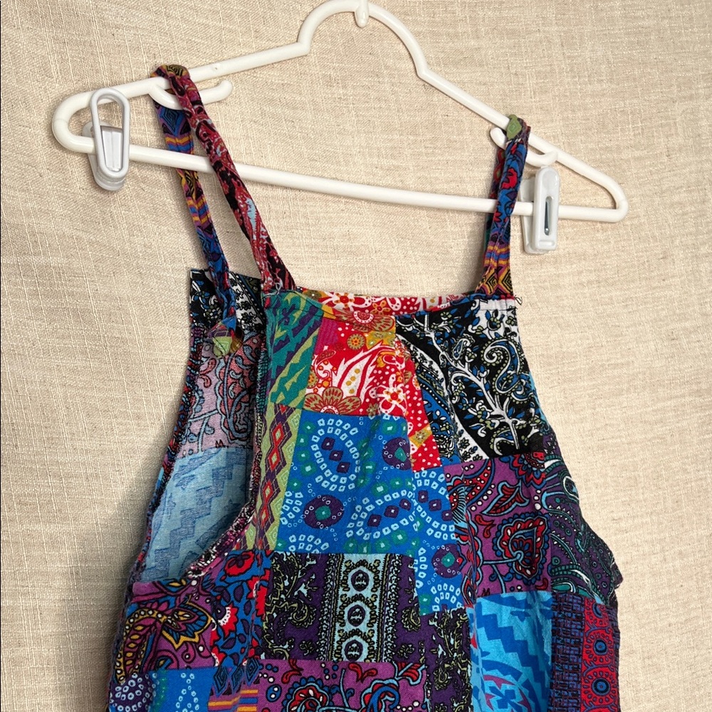 Colorful Patchwork Overalls Jumpsuit - image 8